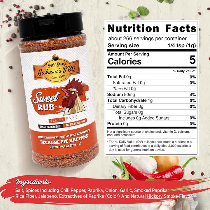 Sweet Natural Gluten Free BBQ Rub 9.4 oz - BBQRubs.com
