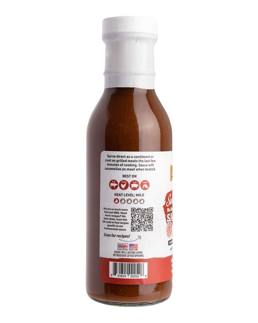 Swinewaush No Sugar Added Gluten Free Natural BBQ Sauce 13 oz - Pack of 2 - BBQRubs.com