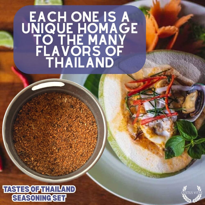 Thai Seasoning Gift Set - Tastes of Thailand - Artisanal Spice Blends Six Pack - BBQRubs.com