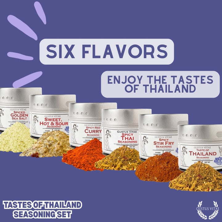 Thai Seasoning Gift Set - Tastes of Thailand - Artisanal Spice Blends Six Pack - BBQRubs.com