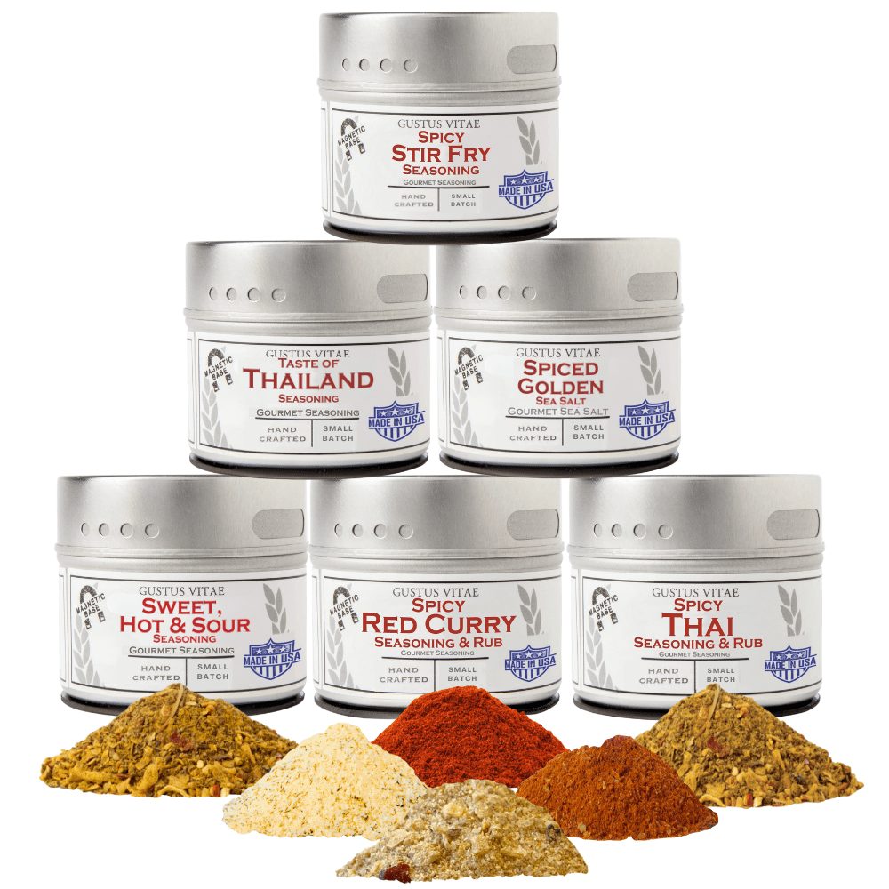Thai Seasoning Gift Set - Tastes of Thailand - Artisanal Spice Blends Six Pack - BBQRubs.com