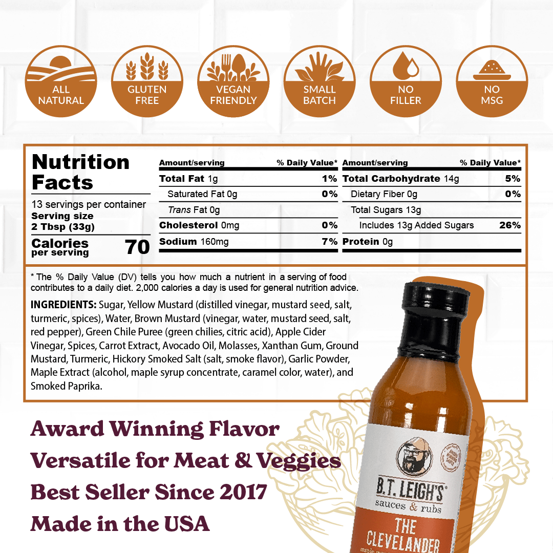 The Clevelander - Mustard Maple Rosemary Barbecue Sauce - BBQRubs.com