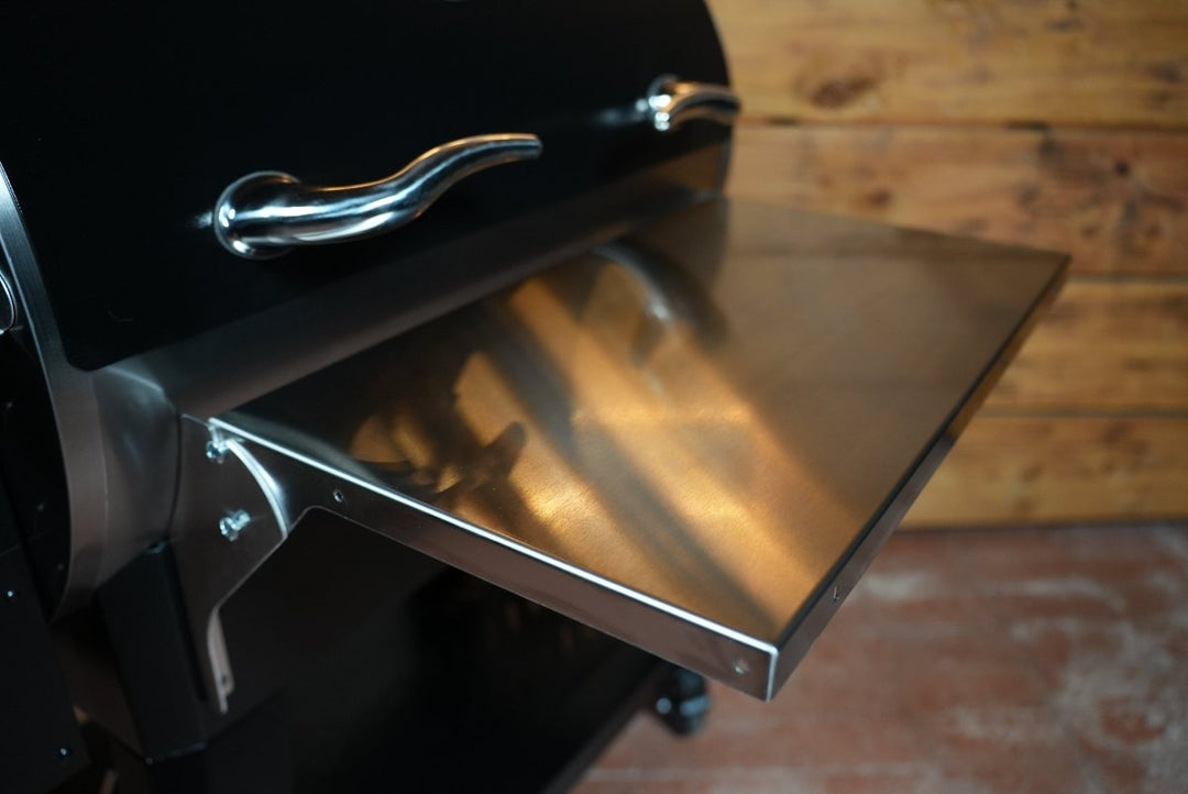 Traeger Pro 34 | Pimp My Grill® Tactical Stainless Folding Front Shelf - BBQRubs.com