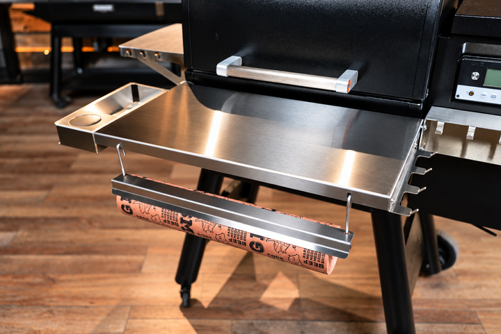 Traeger Timberline 850 | Pimp My Grill® Tactical Stainless Folding Front Shelf