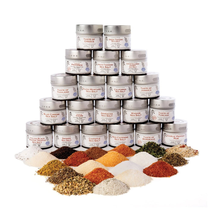 Ultimate Artisanal Seasoning and Gourmet Sea Salt Collection - 20 Tins - BBQRubs.com