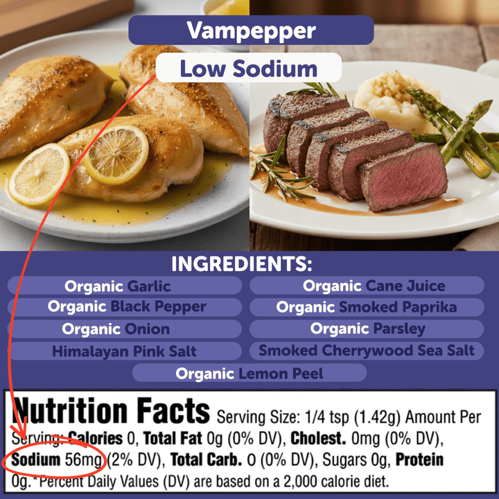 VamPepper® Garlic Pepper Blend – Low Sodium Bold & Smoky Garlic Seasoning - BBQRubs.com