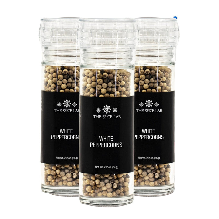 Whole White Peppercorns with Grinder -3 Pack - BBQRubs.com