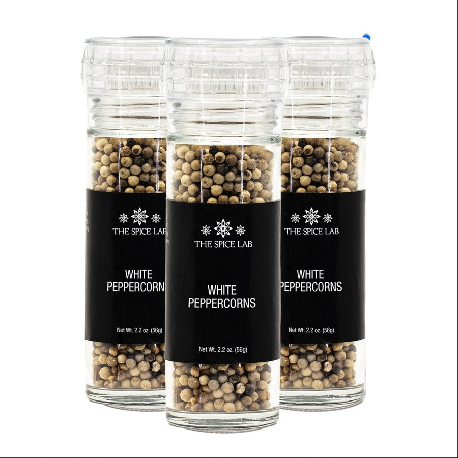 Whole White Peppercorns with Grinder -3 Pack - BBQRubs.com