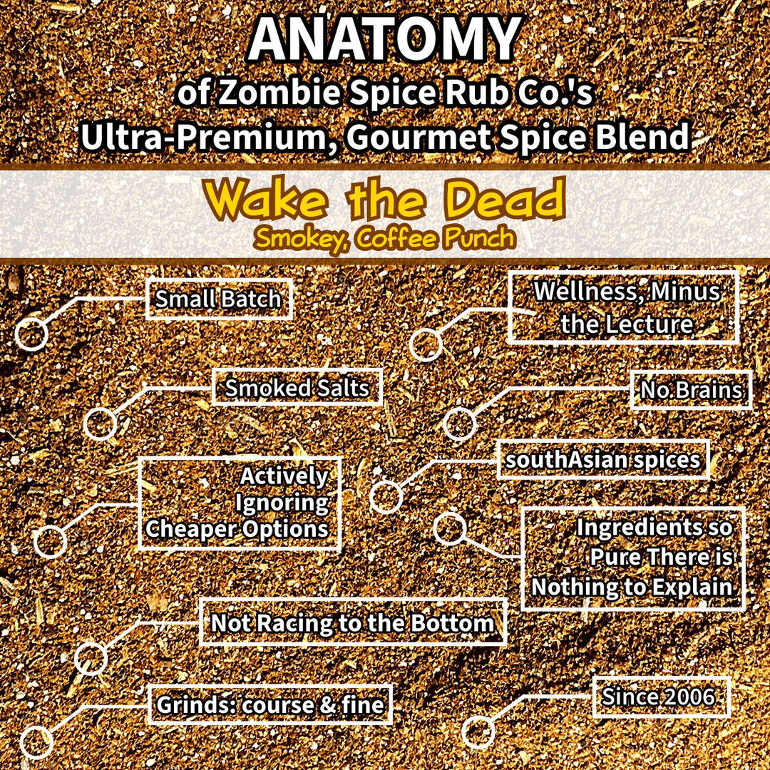 Zombie Spice Rub Co. | Wake the Dead | Go Spice Pouch to Get Hooked | Delivers a Smoky, Coffee Punch That Says Whoa - BBQRubs.com