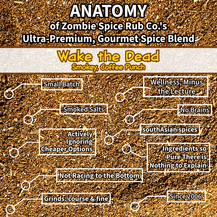 Zombie Spice Rub Co. | Wake the Dead | Go Spice Pouch to Get Hooked | Delivers a Smoky, Coffee Punch That Says Whoa - BBQRubs.com