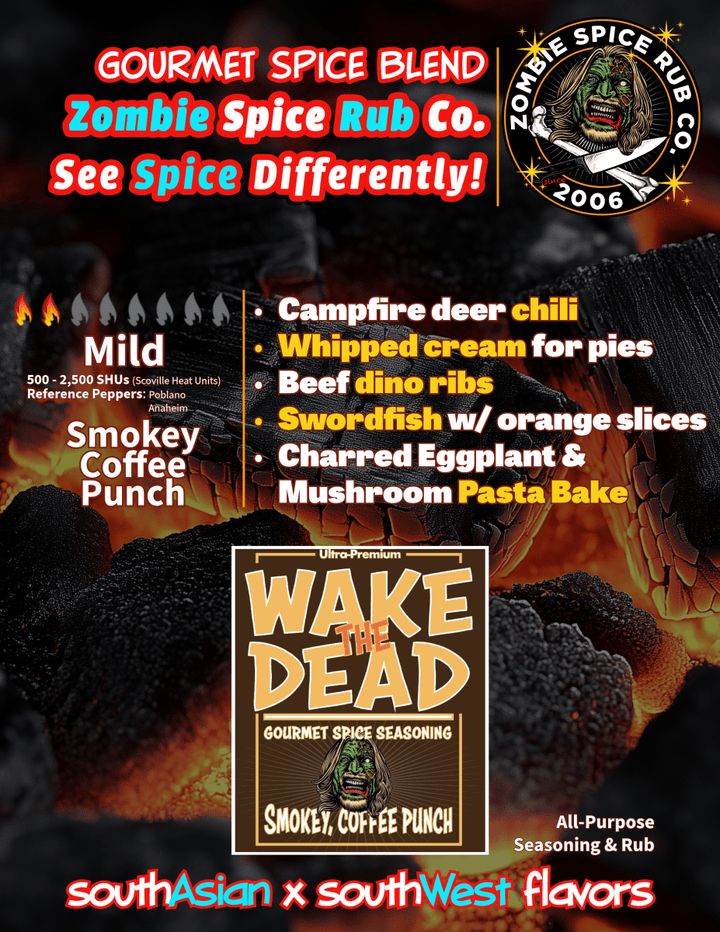 Zombie Spice Rub Co. | Wake the Dead | Go Spice Pouch to Get Hooked | Delivers a Smoky, Coffee Punch That Says Whoa - BBQRubs.com