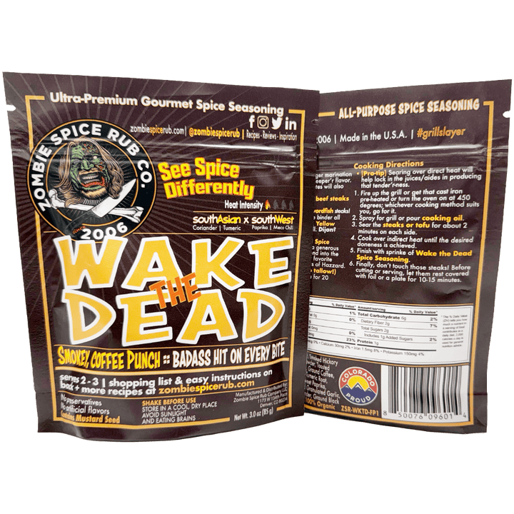 Zombie Spice Rub Co. | Wake the Dead | Go Spice Pouch to Get Hooked | Delivers a Smoky, Coffee Punch That Says Whoa - BBQRubs.com