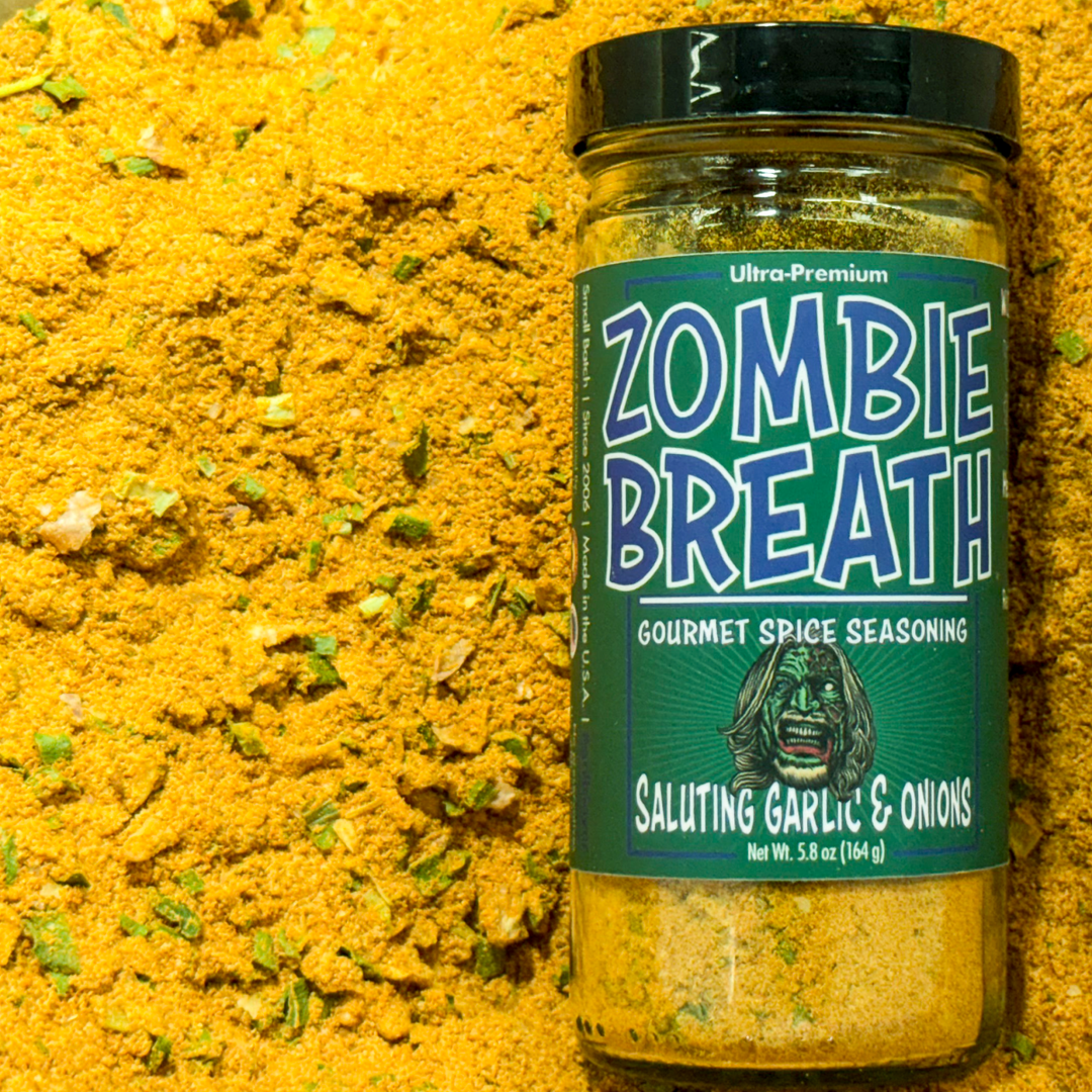 Zombie Spice Rub Co. | Zombie Breath | Go Spice Pouch to Get Hooked | Saluting Onion and Garlic Forever - BBQRubs.com