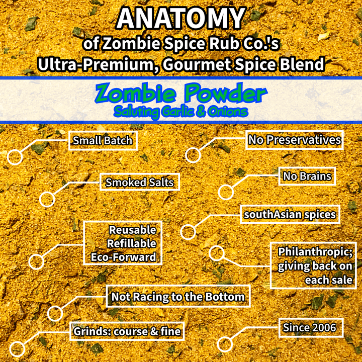 Zombie Spice Rub Co. | Zombie Breath | Go Spice Pouch to Get Hooked | Saluting Onion and Garlic Forever - BBQRubs.com
