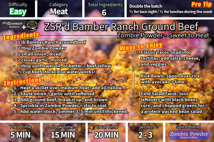 Zombie Spice Rub Co. | Zombie Powder | Go Spice Pouch to Get Hooked | Sweet-to-Heat Flavor That Expands What You Season - BBQRubs.com