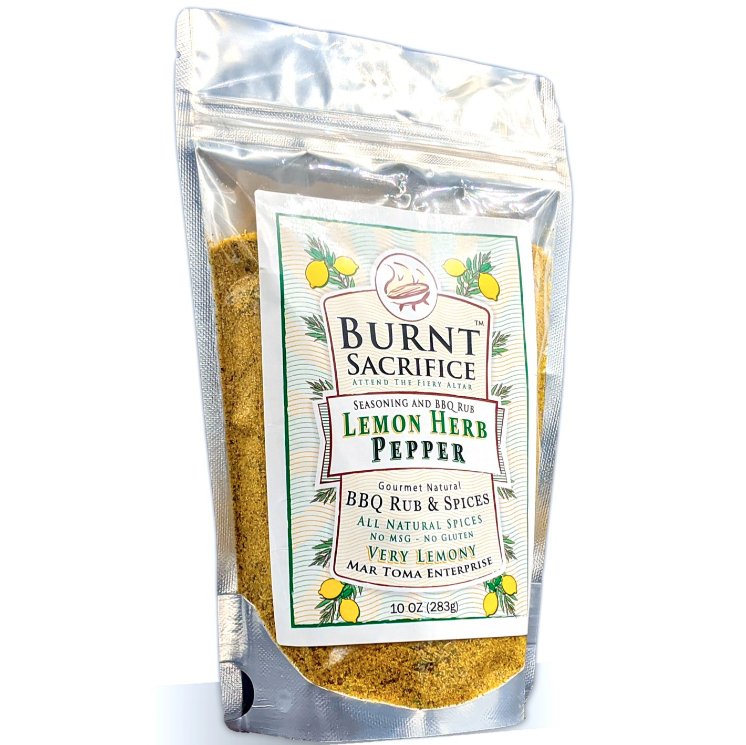 Burnt Sacrifice Lemon & Herb Pepper 10 OZ Bag - BBQRubs