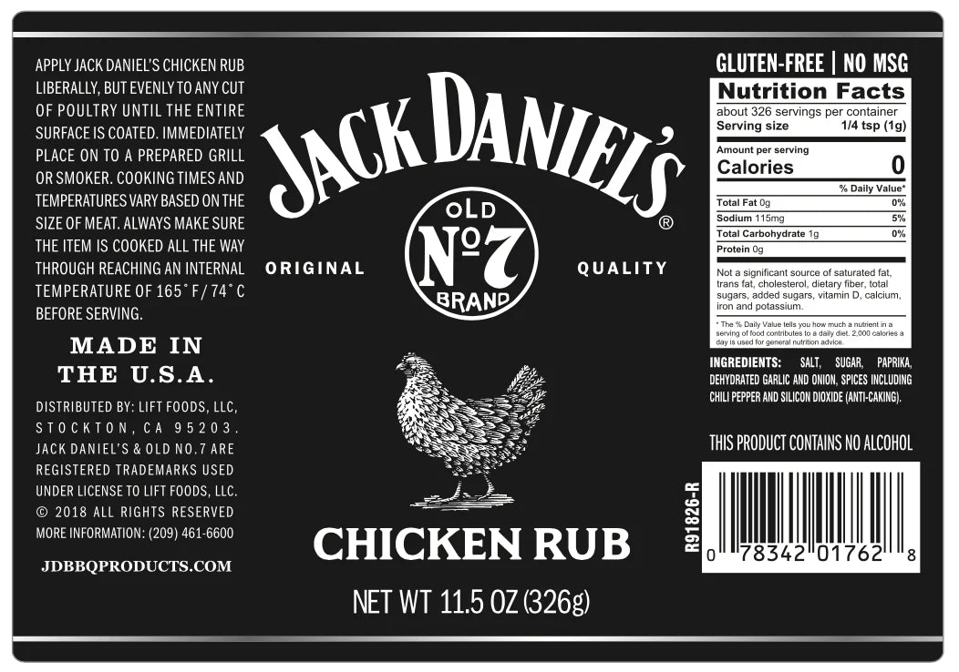 Jack Daniel's Chicken Rub 11.05 oz - BBQRubs